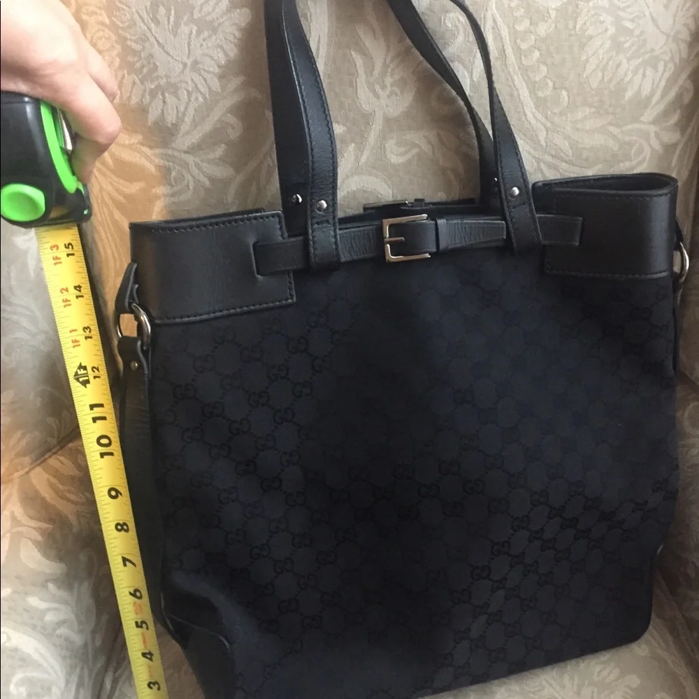 Authentic Gucci Black Leather Tote Laptop bag